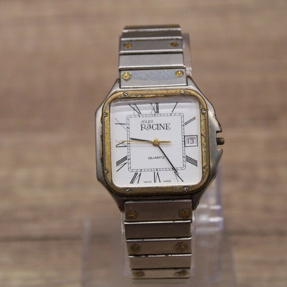 Vintage Jules Racine Watch Womens Silver Tone Stainless Steel Swiss Made 60's - Picture 5 of 12